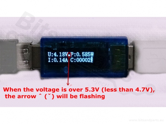 USB Tester met blauw OLED scherm 